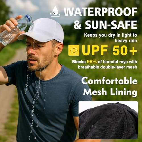 Oversized XL XXL Waterproof All Weather Performance Running Cap Recycled Unstructured Baseball Hat Urban Storm