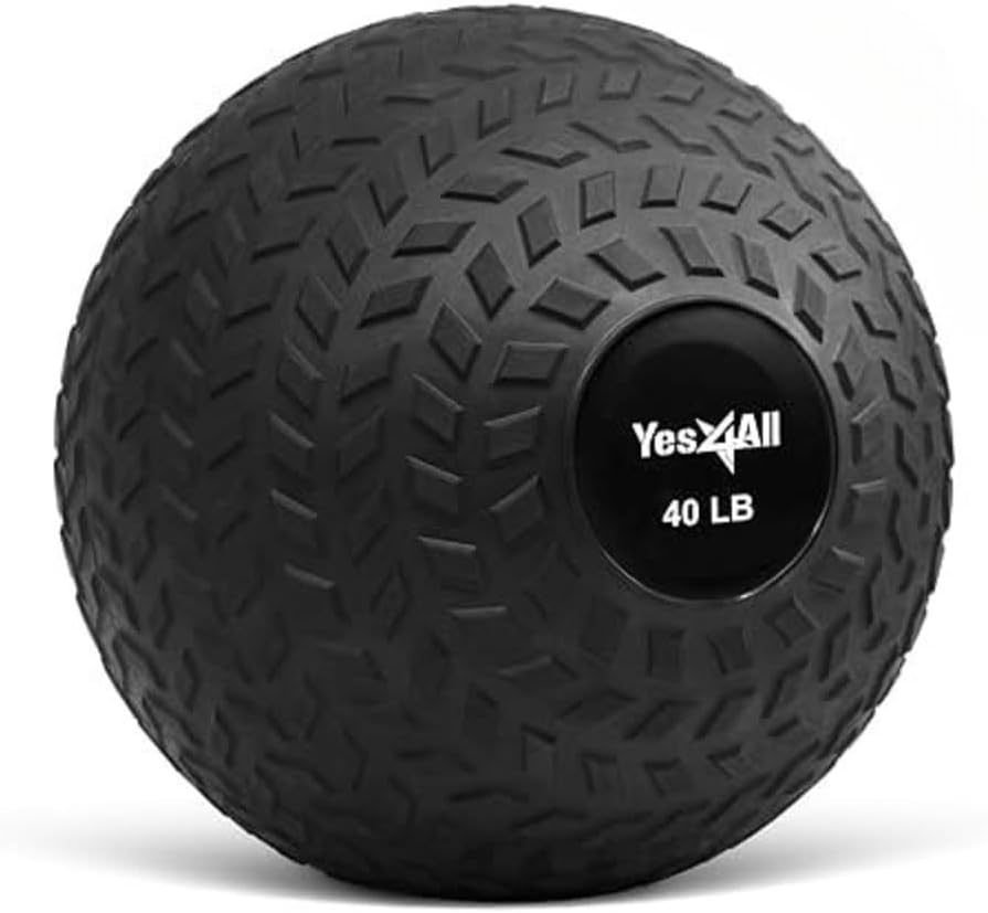 Yes4All Slam Balls, 10-40lb Weighted Ball Weight, Durable PVC Sand Filled Workout Dynamic Slam Ball for Core Strengthen