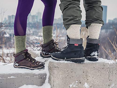 Large Green 2-Pack Thermal Winter Hiking Socks - 85% Wool, 40 Below Arctic Trail