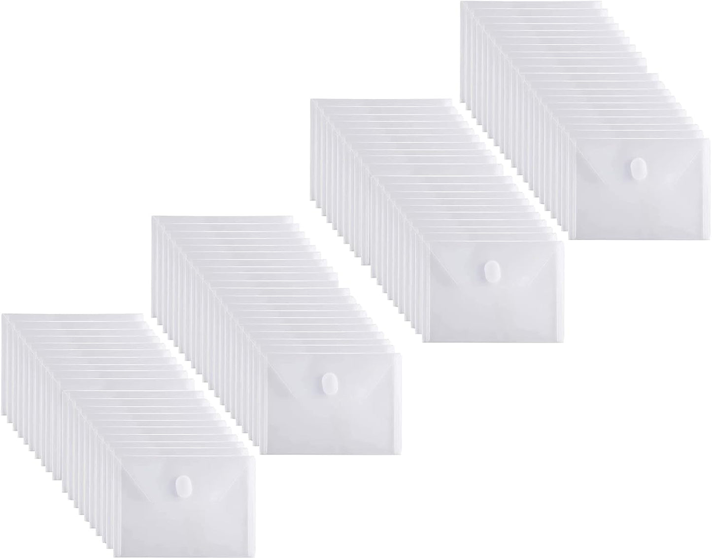 5x7 Small Plastic Envelopes Hook Loop Closure Receipt Storage Holder 40 Pack