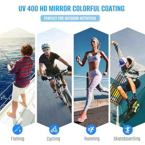 Cycling Glasses for Youth Women & Men, Baseball Sunglasses UV400 Lens - Ideal for Hiking, Running, Fishing, Skiing