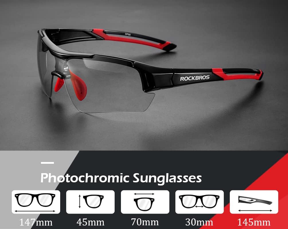 ROCKBROS Photochromic Sunglasses for Men Women Safety Cycling Glasses UV Protection Outdoor Sport Sunglasses