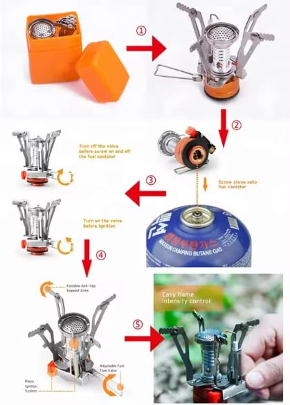 Generic Camping Stove, Portable Camping Stove with Carrying Case, Camping Stove for Backpacking, Camping Stove (Small), Silver