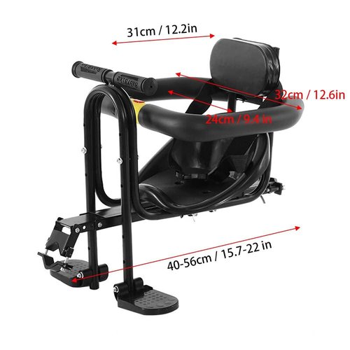 SOUUXIU Kids Bicycle Front Seat with Pedals and Support for Children 1-3 Years Old, Child Bike Front Saddle Stable Portable for Mountain Bike Road Bike,Max Bearing Weight: 77lbs/35kg