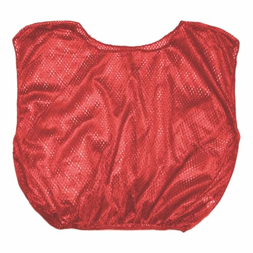 Unisex Mesh Practice Scrimmage Vest - Adult Regular / Red, Pack of 12