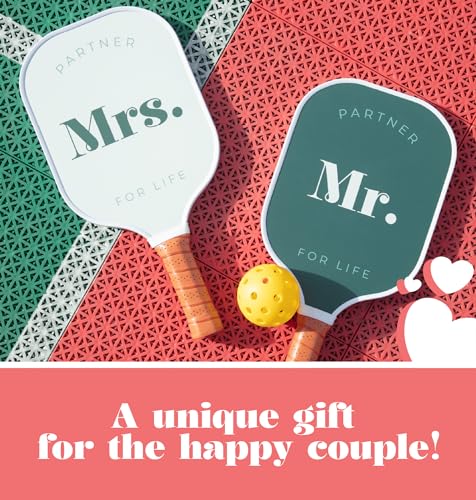 Mr & Mrs Pickleball Paddle Set - Engagement Gift for Couples - Variation of This Listing