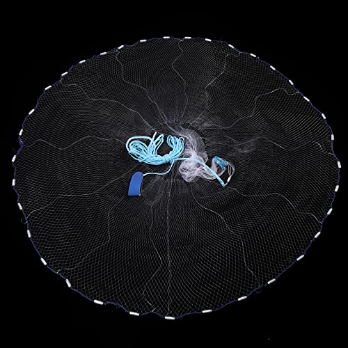 Fish Cast Net 6 Ft Radius Heavy Duty Saltwater Bait Trap with Zinc Sinkers