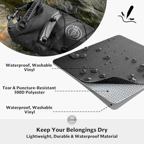 STOVER 5/10/25/30/40/55L Waterproof Backpack- Floating Dry Bag for Kayaking, Travel, Beach, Hiking, & Camping, Men/Women
