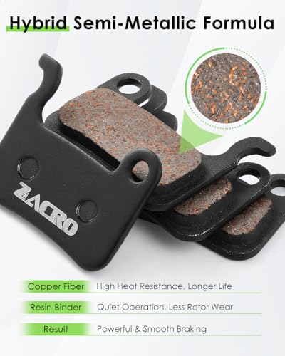 Bike Brake Pads Set 4 Pairs Semi-Metallic Compatible with Tektro Shimano