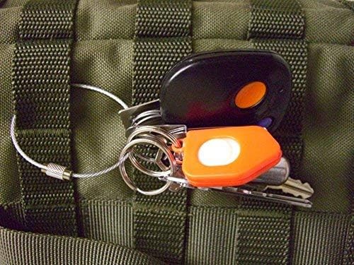 8pcs Stainless Steel Cable Key Ring Keychain with Screw Lock for Outdoor Sports (110mm)