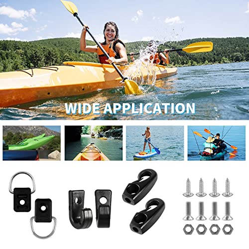 Kayak Deck Rigging Kit with 8ft Bungee Cord, D Rings, Hooks & Screws