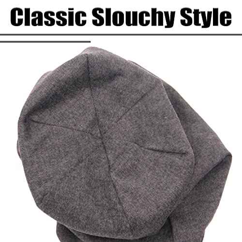 DOOVID Slouchy Beanie for Women Men Baggy Beanie Hats Casual Stretch Hip-Hop Skull Caps Knit Sleepping Hat