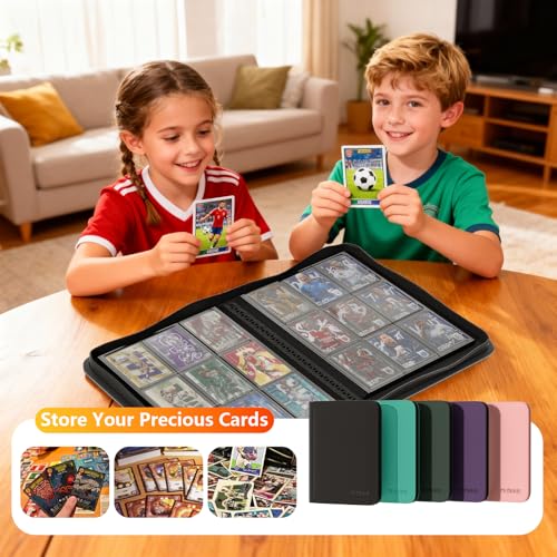 Premium 9 Pocket Trading Card Binder with Zipper - Card Collection Album for TCG, MTG, Sports Cards, Green