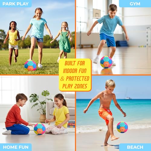 Pink Indoor Soccer Ball Size 4 Soft Foam Kids Soccer Ball for Home Play
