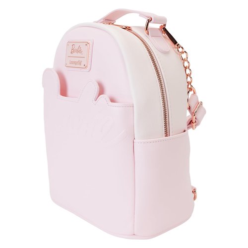 Loungefly Barbie Rose Gold Logo Convertible Backpack: Chic Style on the Go!
