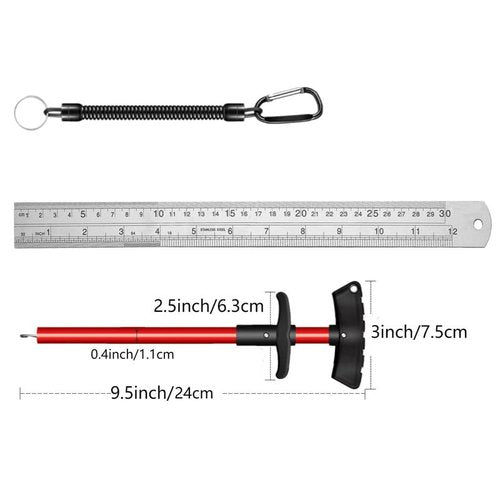 Cracrab Fish Hook Remover Tool, Fishing Accessories Aluminum Hook Remover Tool Fishing Dehooker Freshwater Saltwater 10 inches with Lanyard, Red