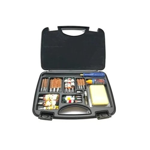Beretta Universal Firearm Cleaning Kit, Black Case, for Shotguns, Pistols, Hunting Firearm, Includes Rotary Rod, Cleaning Oil, Cotton, Copper, Wool Brushes (E02851)
