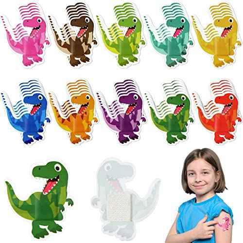 Sinmoe 60 Pcs Kids Dinosaur Bandages Bulk Cute Cartoon Adhesive Bandages Colorful Breathable Protect Scrapes and Cuts for Boys Girls Children Toddlers