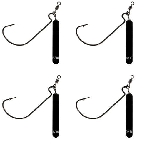 Reaction Tackle Tungsten Jika Rig - 3/8oz- #3/0 Hook - Never Chip Black
