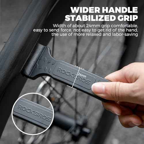 ROCKBROS Bike Tire Lever Tire Removal Tool Quick and Easy Tire Removal and Installation for Road or Mountain Bike Tires,Pack of 1,Black