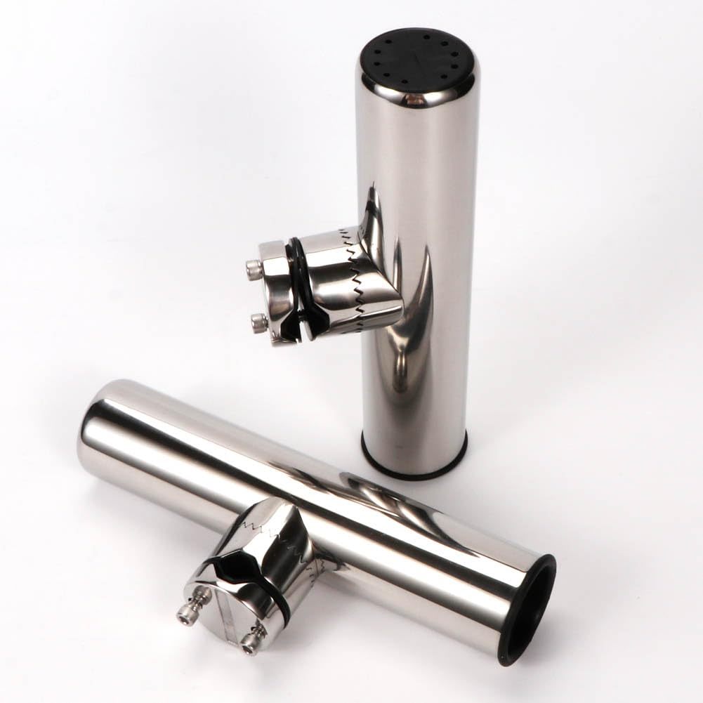 FUTURUP 2PCS Stainless Tournament Style Clamp on Fishing Rod Holder for Rails 7/8" to 1", Rail Mount Rod Holder