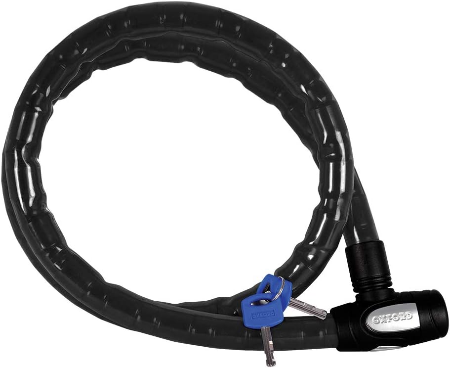 Oxford OF145 Smoke 25mm Diameter 4.9' Long Barrier Armored Cable Lock