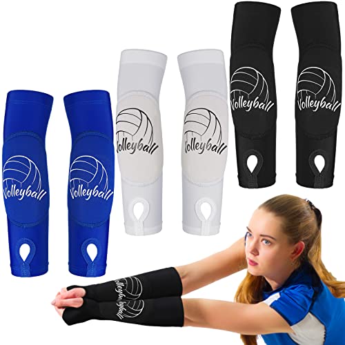 Sports Volleyball Arm Sleeves Set - Blue & Black, M-12 Inch, 3 Pairs