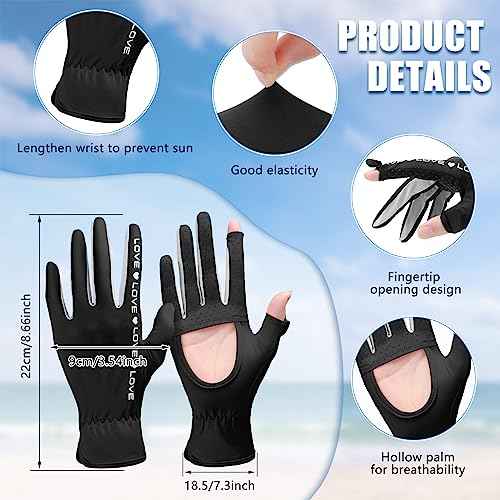 Hercicy 2 Pairs Sun Gloves for Women UV Protection Summer Driving Gloves Full Finger Touchscreen Non Slip Gloves