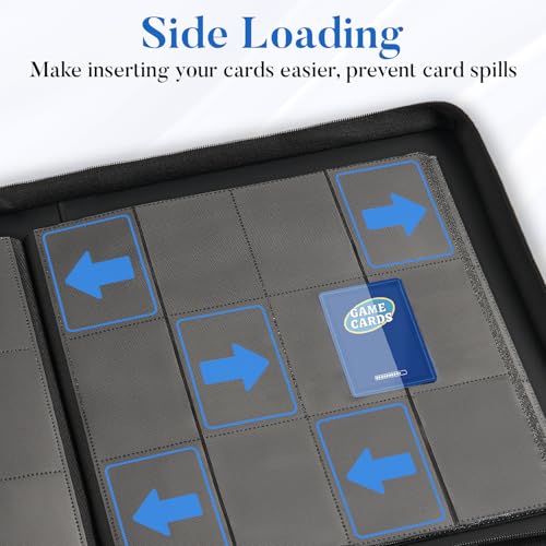 12 Pocket Zip Card Binder - 15 x 13.6-inch Green Trading Card Organizer