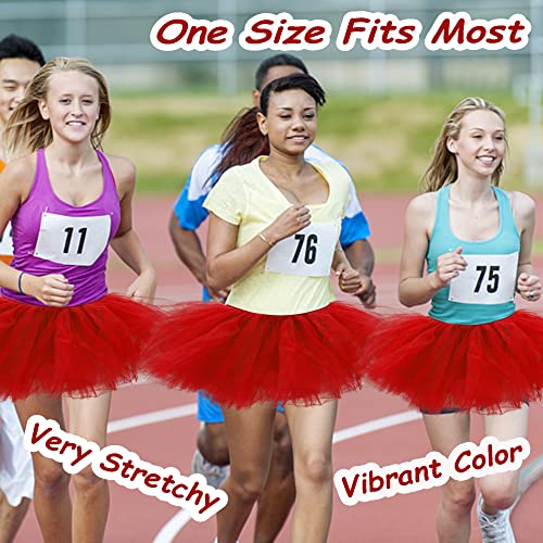 24 Short Red Puffy Tulle Ballet Tutus for Women Adults - 5 Layers Party Costume