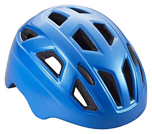 Kids Bicycle Helmet - Electric Blue, Small, Adjustable Fit, 10 Vents, Washable Padding