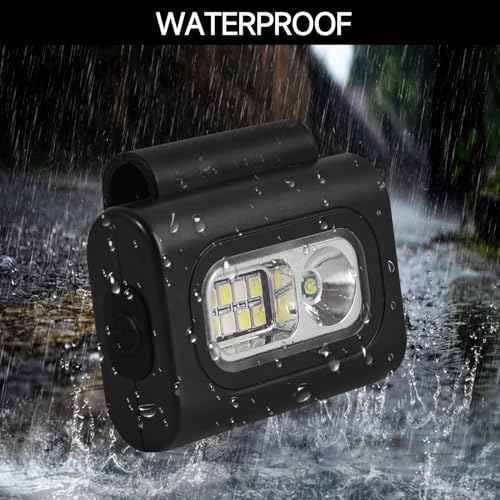 Clip on Running Lights,Rechargeable Night Light with Strong Magnet Reflective, LED Running Lights 6 Lighting Modes with Red Strobe for Runners Joggers Walking Camping Outdoor Adventure, 1Pack-Black