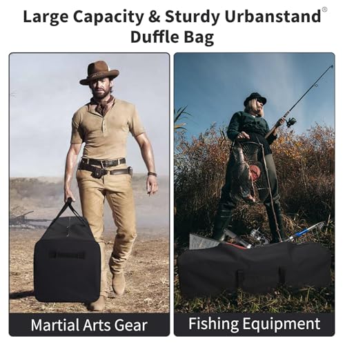 Urbanstand Foldable 48 Inch Travel Duffel Bag Lock Zipper Black 2 Pack