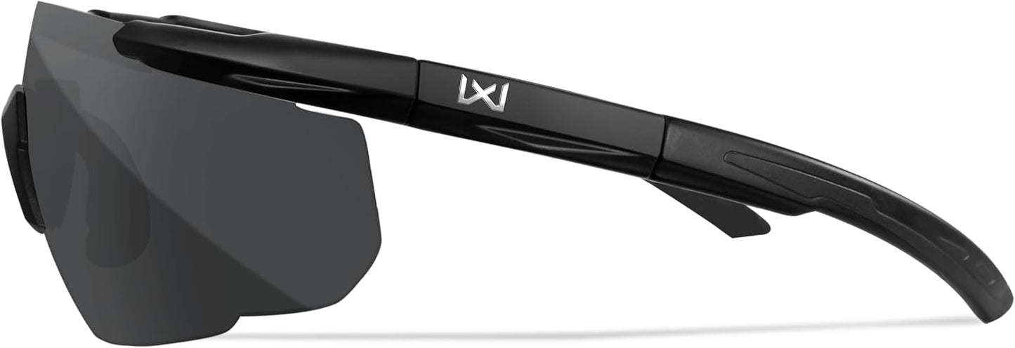 Wiley X Saber Advanced Shooting Glasses, Safety Sunglasses for Men and Women, UV and Eye Protection for Hunting, Fishing, Biking, and Extreme Sports, Matte Black Frames, Tinted Lenses