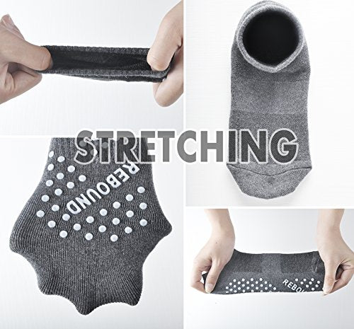 DIBAOLONG Unisex Low Cut Socks 8-10 Pairs with Grips Ankle No Show Athletic Cotton