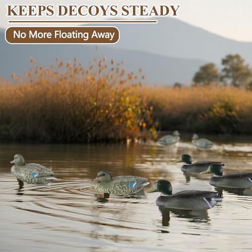 12 Pack 4oz Duck Decoy Weights Tangle-Free Steel Cable Rig Anchors for Waterfowl Hunting