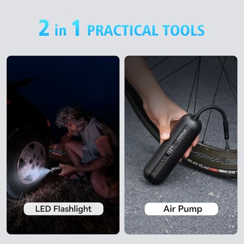 Portable Electric Tire Inflator Bike Pump 150 PSI Auto Off Black