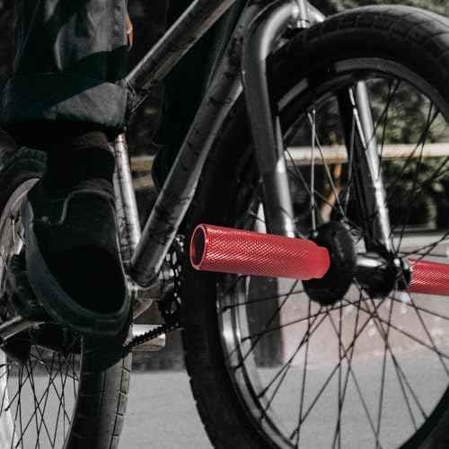 Bike Pegs, Aluminum Anti-Skid BMX Bicycle Foot Pegs for Mountain Bike Cycling, Stunt Pegs Fit 3/8 inch Axles