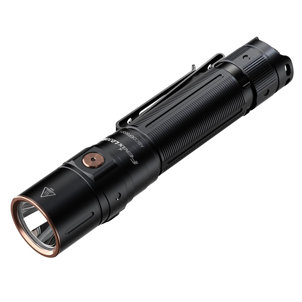Fenix LD30R EDC Flashlight, 1700 Lumen USB-C Rechargeable for Everyday Carry Compact Tactical Duty Light with Durable Pocket Clip, Holster and Organizer