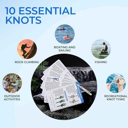 22 Rope Knots Camp Cards - Camping Supplies Waterproof Knot Tying kit,Camp Gear Knots Book Cards Pocket Camping Gift for Hikers and cub Scout to Knot Tying