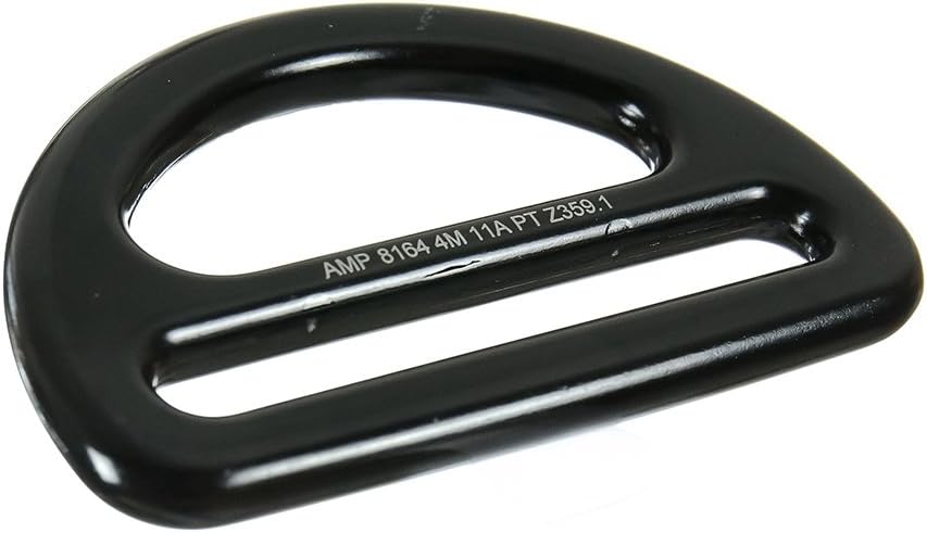Fusion Climb Black Bretta Aluminum D-Ring for 3 1/4" Webbing - Lightweight and Slotted for Industrial and Climbing Use