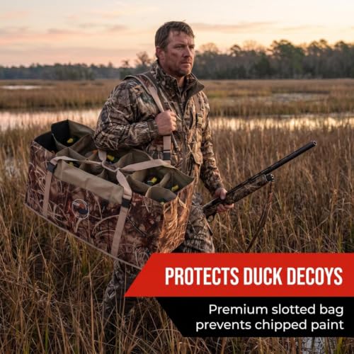 12 Slot Duck Decoy Bag with Water Drain System & Padded Shoulder Strap