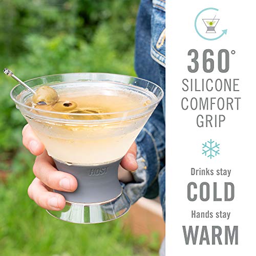 Gray Set of 2 Insulated Martini Cooling Cups - Double Wall Chill Glasses