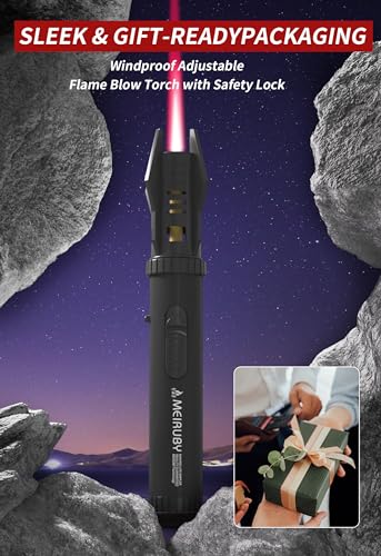 Black Lightsaber Torch Lighter - Windproof Flame Butane Torch for Men & Dad - Gift for Father’s Day & Christmas