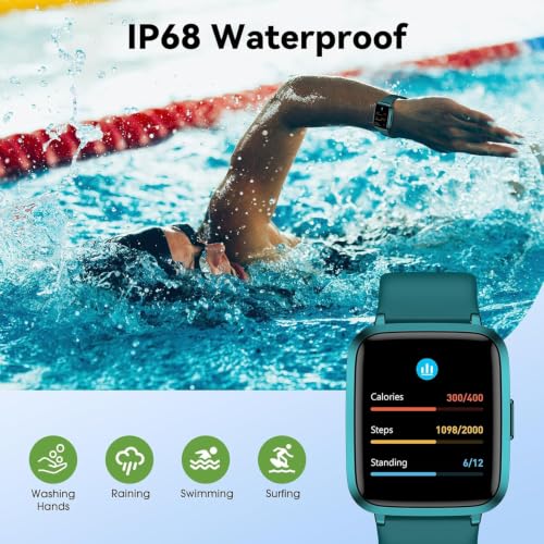 LIVIKEY Green Fitness Tracker Watch with Heart Rate & Sleep Monitoring