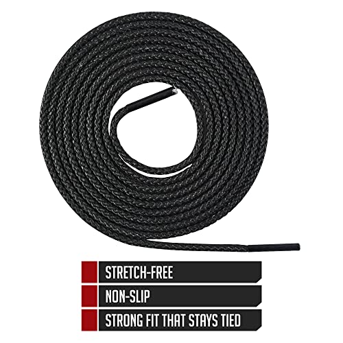 IRONLACE Unbreakable Waterproof Fire-Resistant Bootlaces - Black, 96 Inch