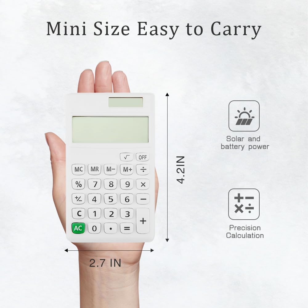 Pink Calculator,Calculator Small,Back to School Gifts for Students,School Supplies Essentials Mini Calculators Cute Solar 4 Function Calculators Basic Calculato for Home Office Supplies