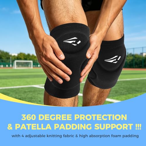 Rawxy Volleyball Knee Pads Black Medium/Large Impact Shock Absorption Youth & Adult