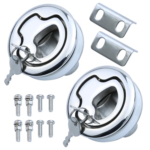 Marine Grade 316 Stainless Steel Boat Slam Latch 2 Inch with Lock - 2 Pack