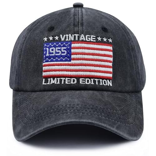 Limited Edition 1935 1945 1955 1965 1975 1985 1995 Hats for Men Women, Vintage American Flag Decor Birthday Gift Baseball Cap
